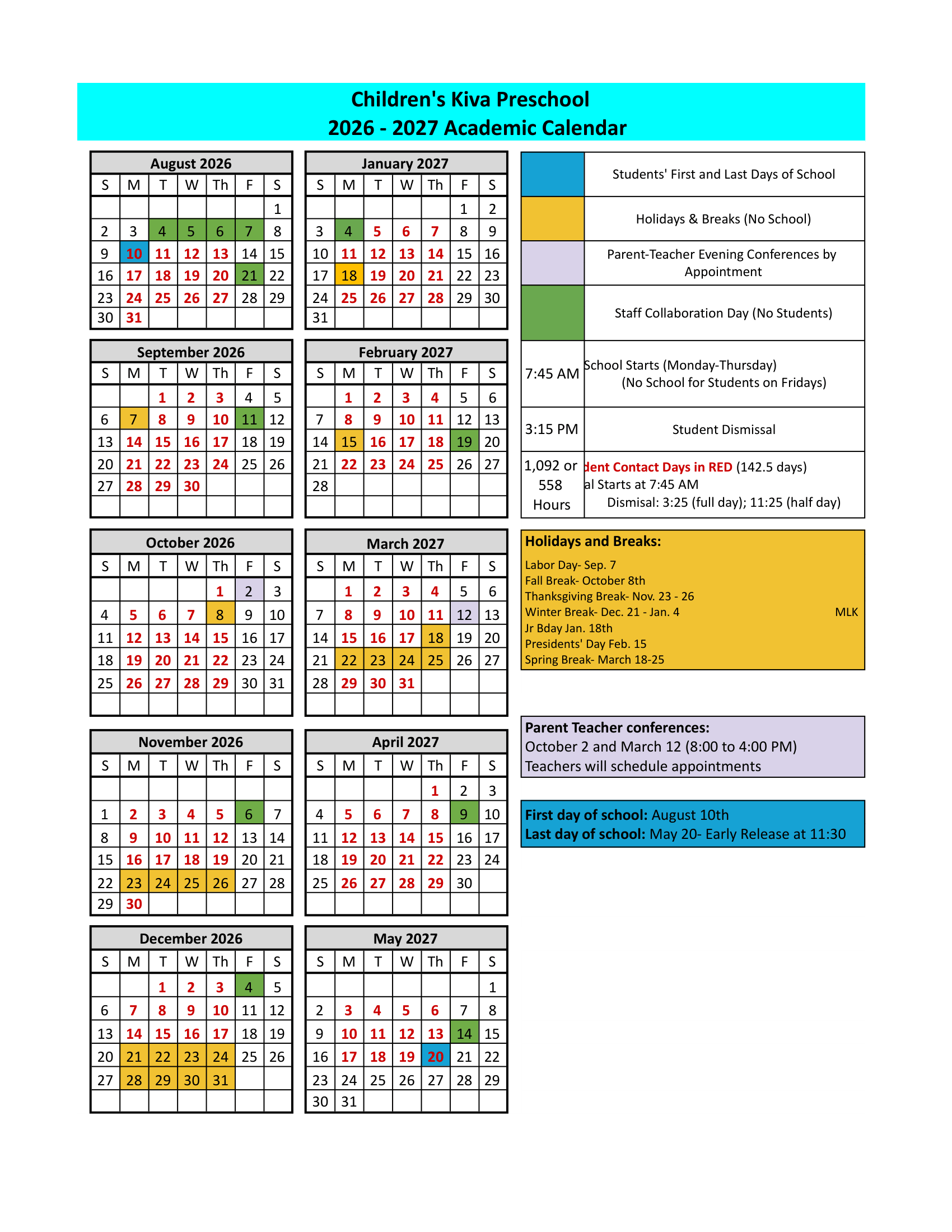 2026-2027 Childrens Kiva Preschool Calendar.xlsx - Sheet1-1